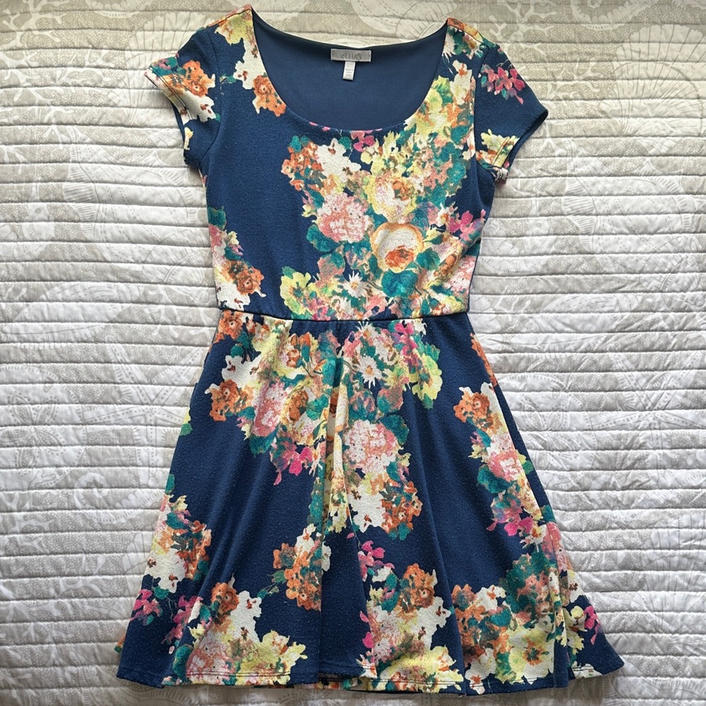 dELiA*s Floral Blue Dress